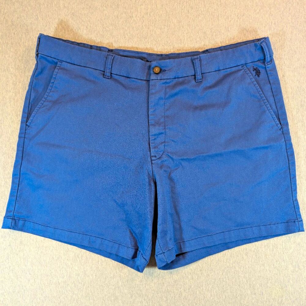 U.S. Polo Assn. Men’s Blue Chino Shorts 3XL Big & Tall Drawstring 8"
